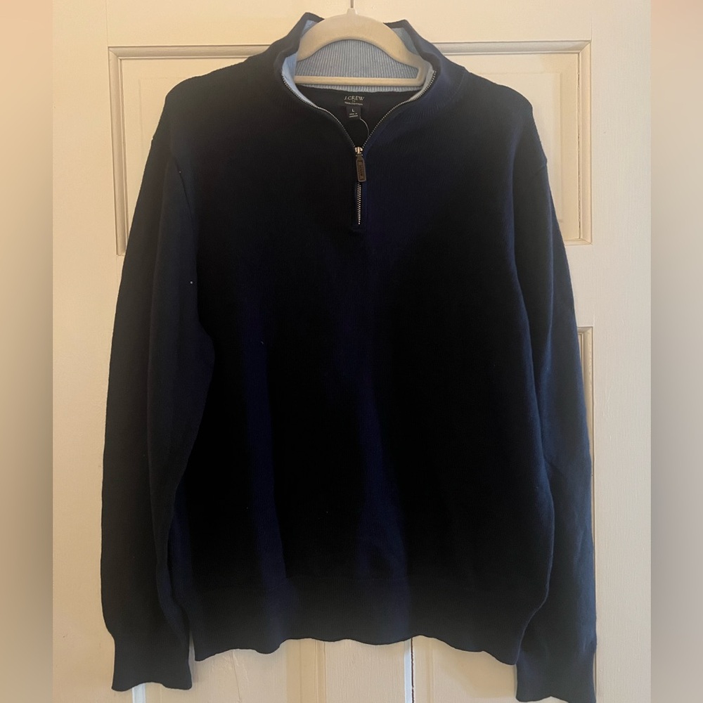 J. Crew Men’s Navy Half-Zip Pullover Sweater